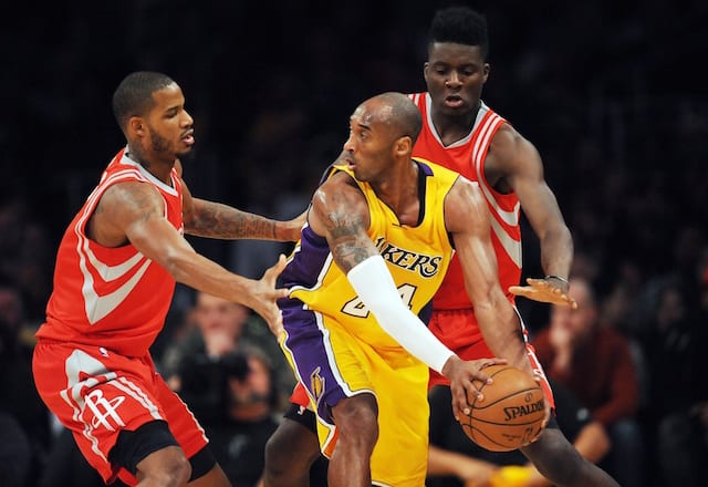 Lakers Video: Kobe Bryant Posterizes Clint Capela In Third Quarter