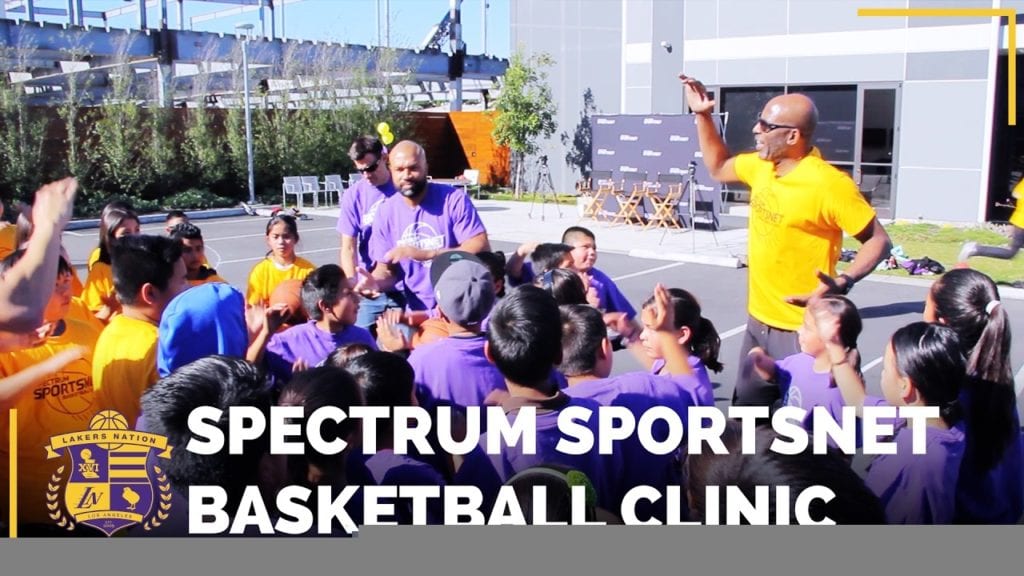 Parking Lot Turned Basketball Clinic, With Derek Fisher & James Worthy