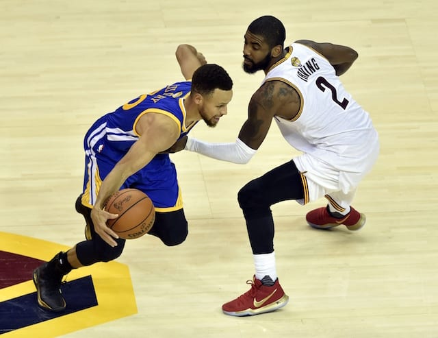 Video: Stephen Curry Makes Fun Of Lebron James As Kyrie Irving Eggs Him On