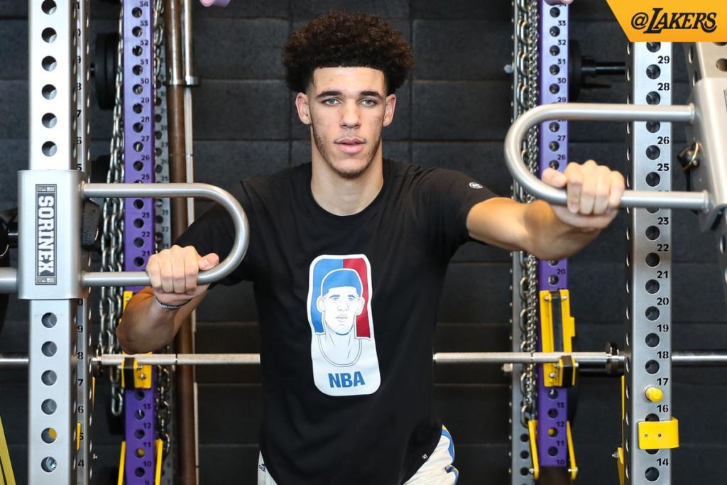 Lakers News: Lonzo Ball Sports Designed Nba Logo T-shirt Featuring His Face