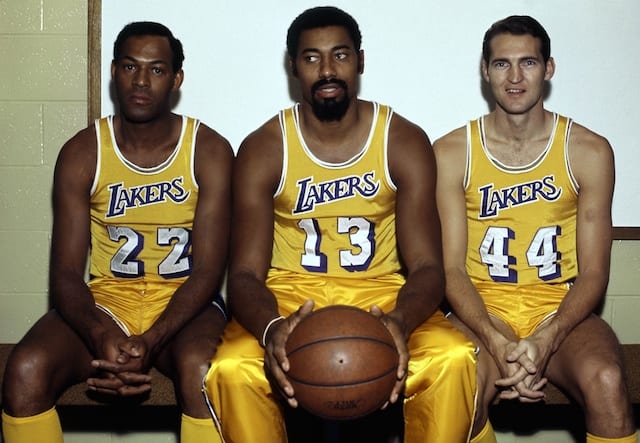 Jerry West, Wilt Chamberlain, Elgin Baylor Lakers