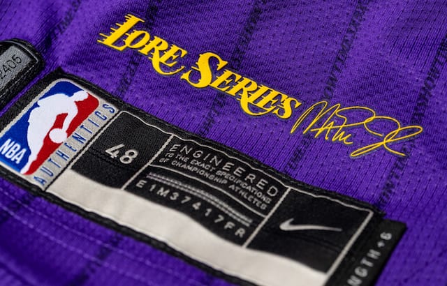 lakers purple pinstripe jersey