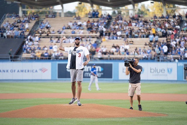 Lakers Video: Anthony Davis Throws Out First Pitch At Dodger Stadium
