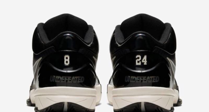 Official image of the Undefeated x Nike Kobe IV Protro 'Black Mamba'