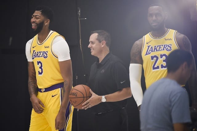 Lakers Training Camp: Frank Vogel Changing Lineups Around Anthony Davis, Lebron James Every Day