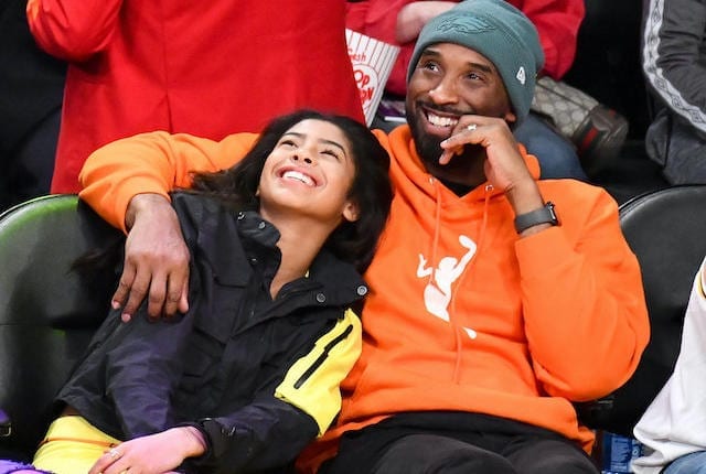 Kobe Bryant, Gianna Bryant watch the Los Angeles Lakers