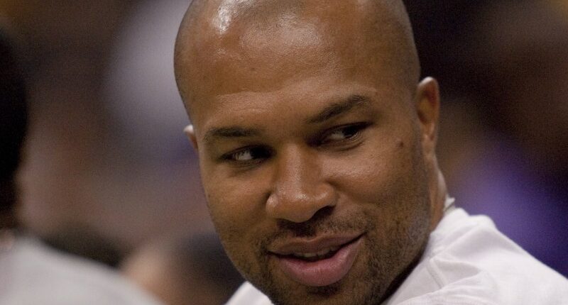 Derek Fisher at the WNBA playoff game of the Sparks vs. Storm in 2009