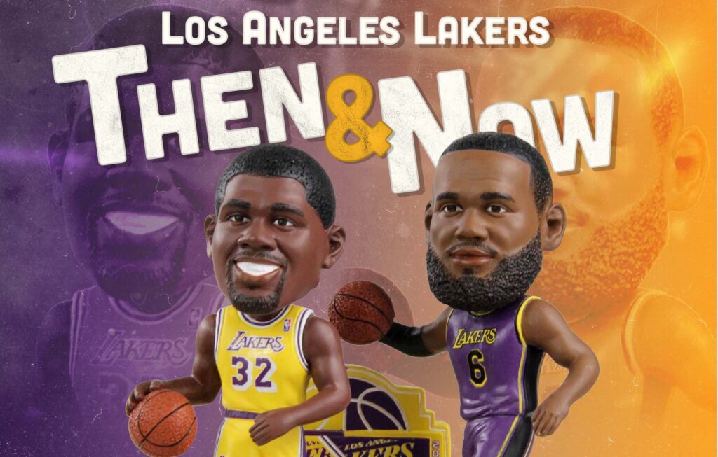 Magic Johnson, LeBron James, Lakers bobblehead, FOCO