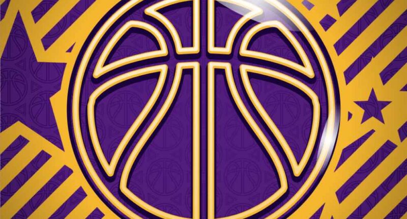 Basketball design with lakers colors