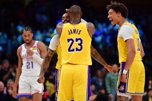 LeBron James, D'Angelo Russell, Jaxson Hayes, Lakers
