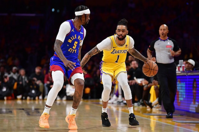 D'Angelo Russell, Kentavious Caldwell-Pope, Lakers, Nuggets