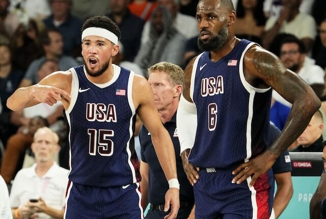 Devin Booker, LeBron James, Team USA, USA Basketball, 2024 Olympics