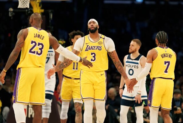 Anthony Davis, LeBron James, Gabe Vincent, Lakers